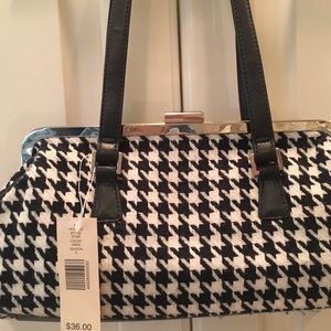 Black and White Houndstooth Purse